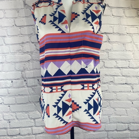 Collective Concepts Aztec Boho Blouse Sleeveless Small - Picture 2 of 10